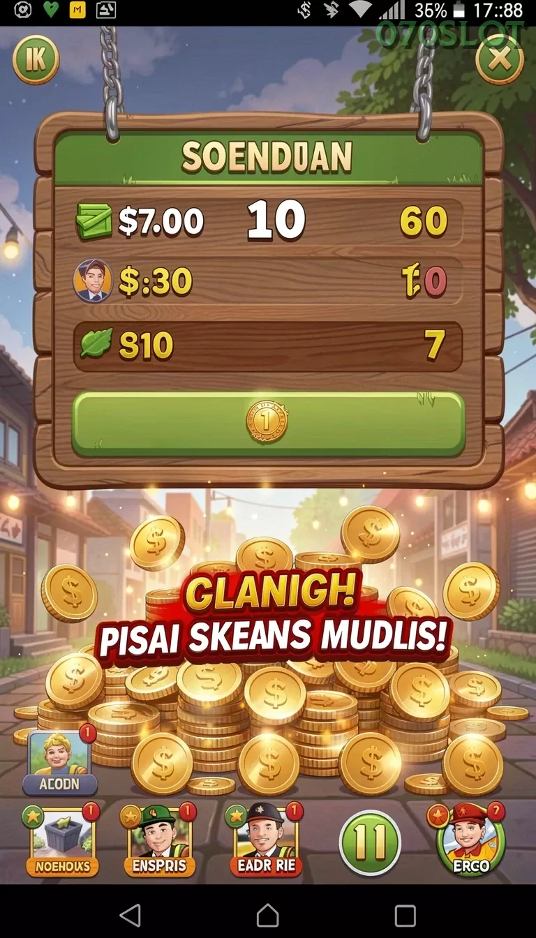 Cuplikan layar IND777 — menu navigasi